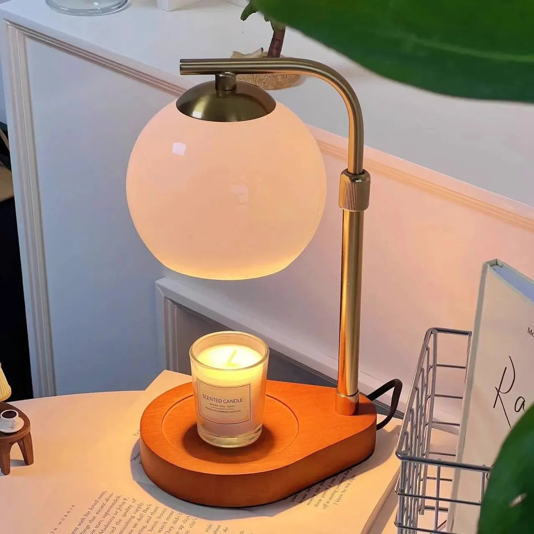 Diseño minimalista de lámpara calentadora de velas, luz tenue para decoración de sala o dormitorio.