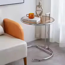 Mesa para sofá ajustable, diseño contemporáneo minimalista. Mesa auxiliar de noche moderna y elegante para el hogar.