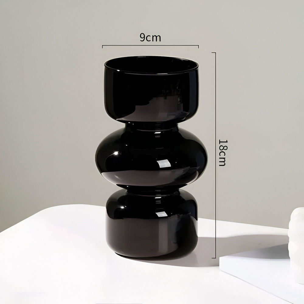 Jarrón decorativo con burbujas apiladas, diseño contemporáneo y minimalista, ideal como regalo para el hogar.