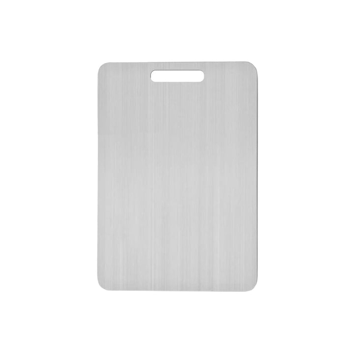 Elegante tabla de cortar de titanio para cocina moderna, resistente a manchas y antibacteriana.