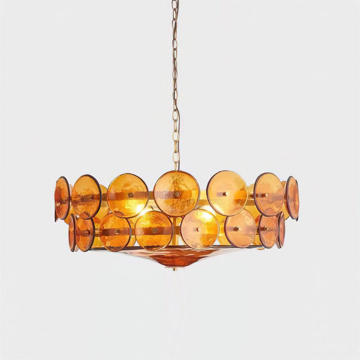 Lámpara de techo contemporánea de diseño elegante. Iluminación para salón, creando un ambiente cálido.