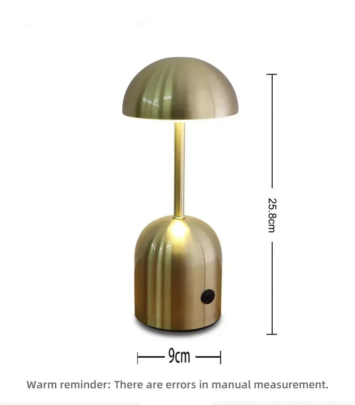 Lámpara LED portátil recargable, inalámbrica, ideal como luz de lectura o para ambiente acogedor.