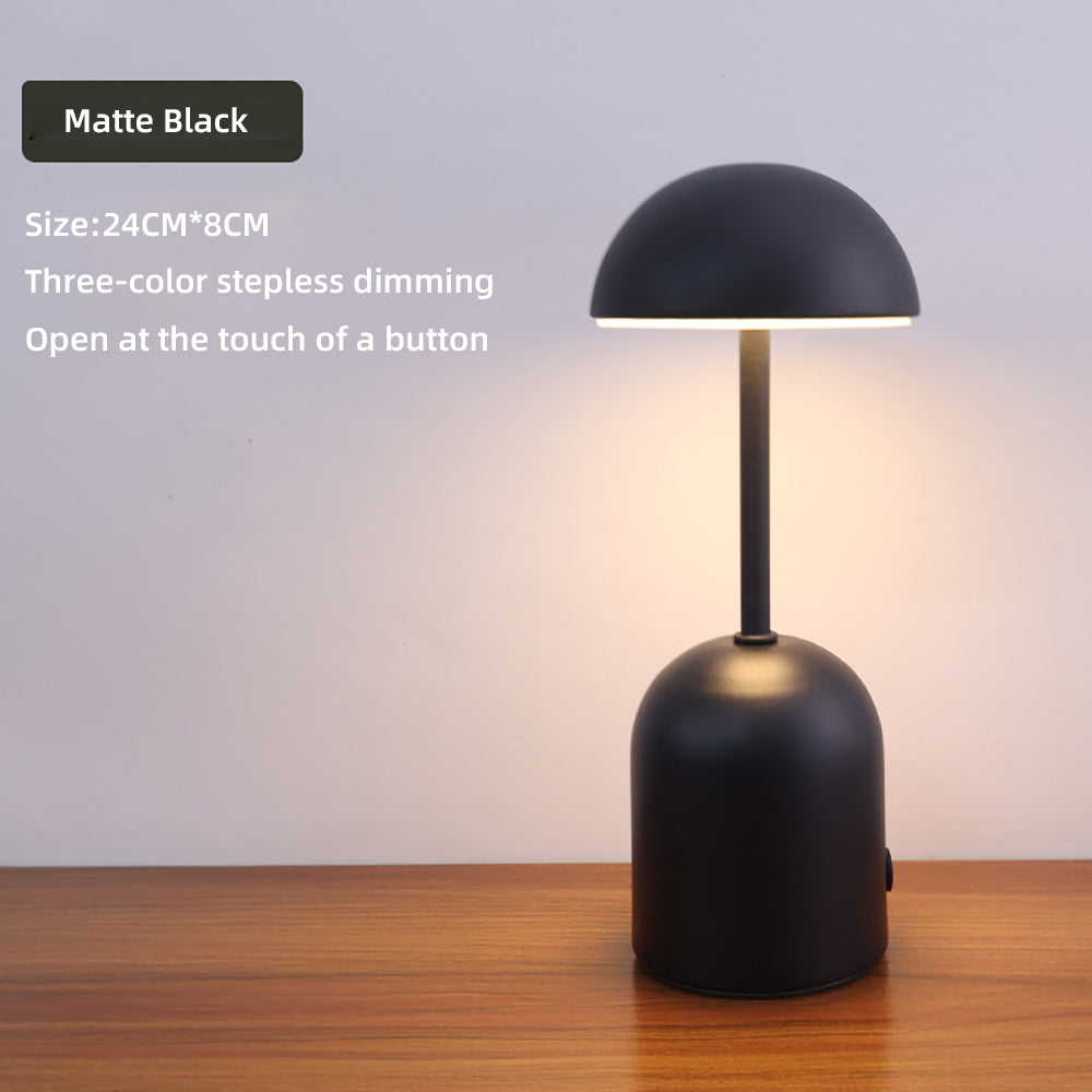 Iluminación decorativa: Lámpara de mesa inalámbrica, diseño moderno curvo, luz LED para cualquier espacio.