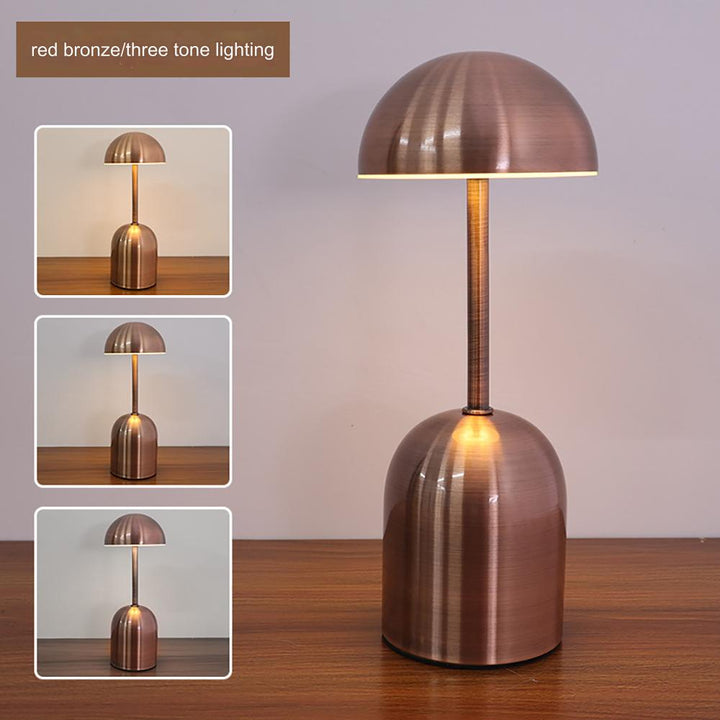 Lámpara de mesa LED con diseño moderno, inalámbrica y regulable, para iluminar con estilo.