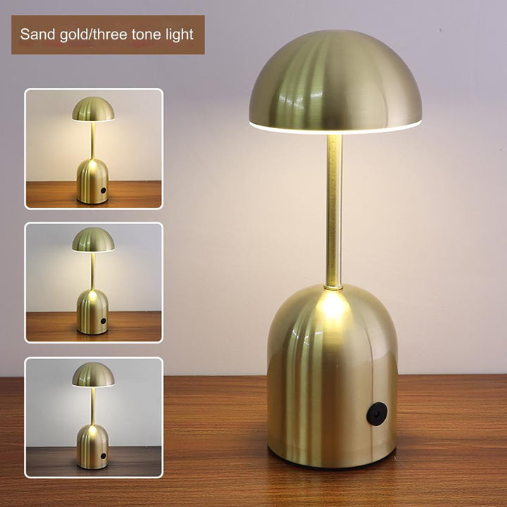 Estilo chic: Lámpara de mesa inalámbrica recargable, luz LED regulable, perfecta para ambientes modernos.