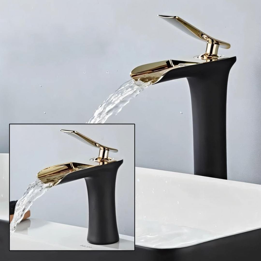 Grifería de baño ónix mate. Grifo de cascada, diseño contemporáneo para tu lavabo principal.