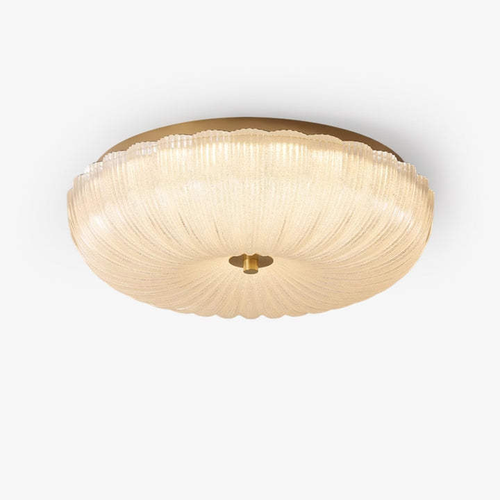 Diseño elegante de plafón LED redondo, con vidrio ondulado, para una iluminación moderna y funcional.