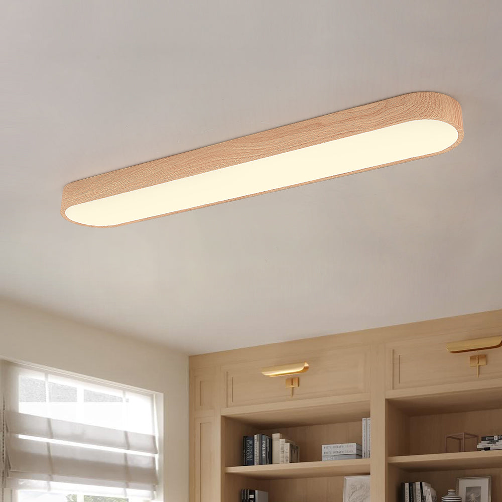 Lámpara de techo LED ovalada Japandi. Diseño minimalista y moderno, perfecta para interiores elegantes.