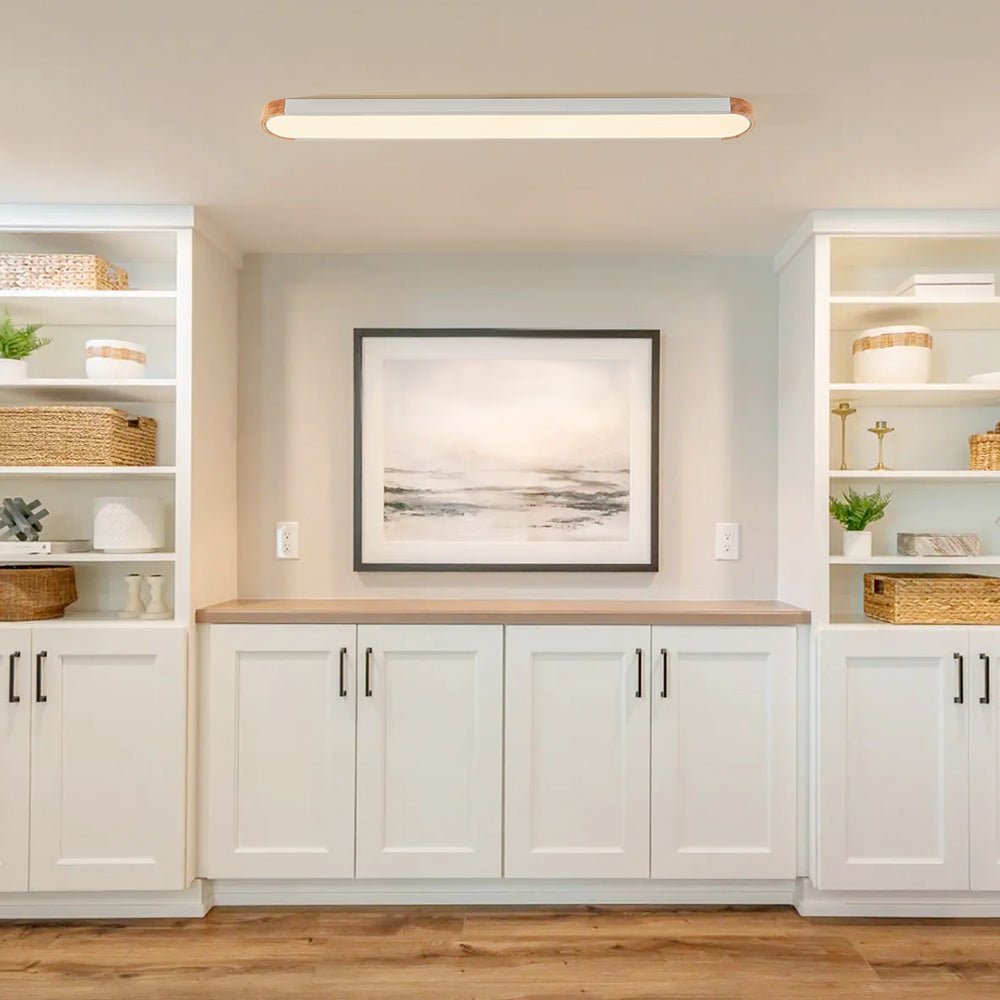 Luz de techo LED ovalada Japandi para cocina o comedor, un toque moderno y elegante en tu techo.