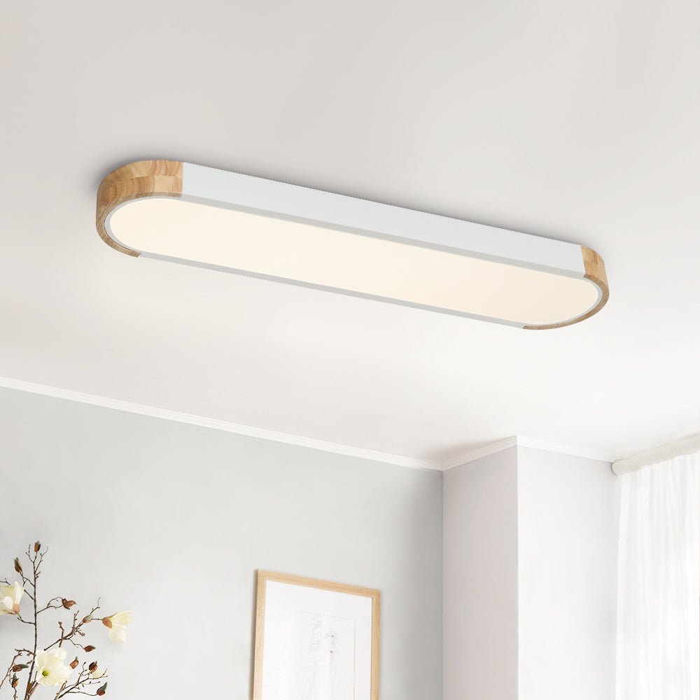 Lámpara de techo LED ovalada minimalista Japandi, perfecta para decoración interior contemporánea.