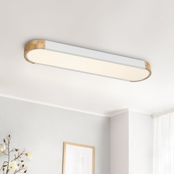 Lámpara de techo LED ovalada minimalista Japandi, perfecta para decoración interior contemporánea.