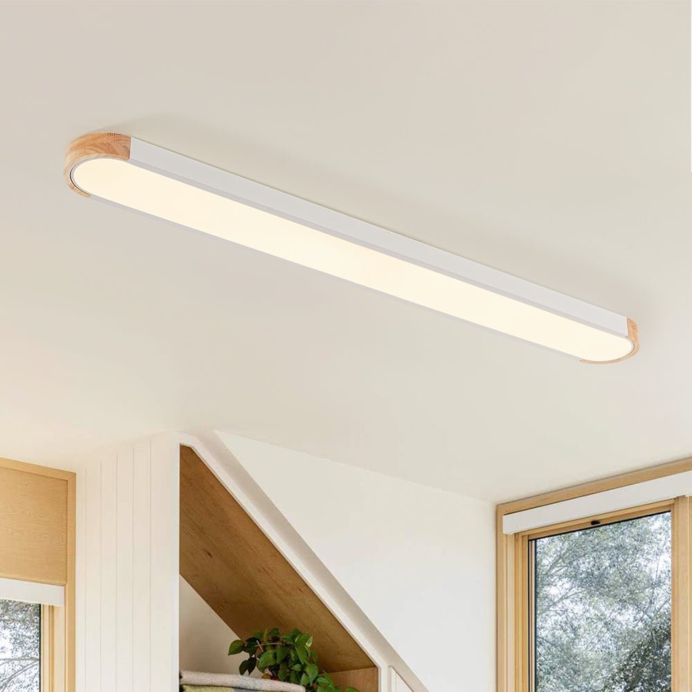 Luz de techo LED ovalada Japandi, proporciona luz ambiental de diseño minimalista a tu hogar.