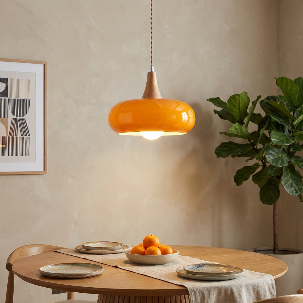 Lámpara colgante de cocina moderna, luz cálida, diseño elegante para comedor o isla.