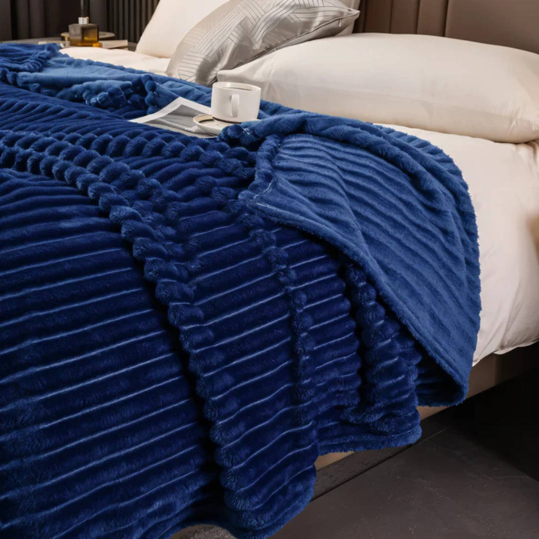 Manta de sofá con franjas, poliéster suave. Decora tu hogar y disfruta de noches de invierno acogedoras.
