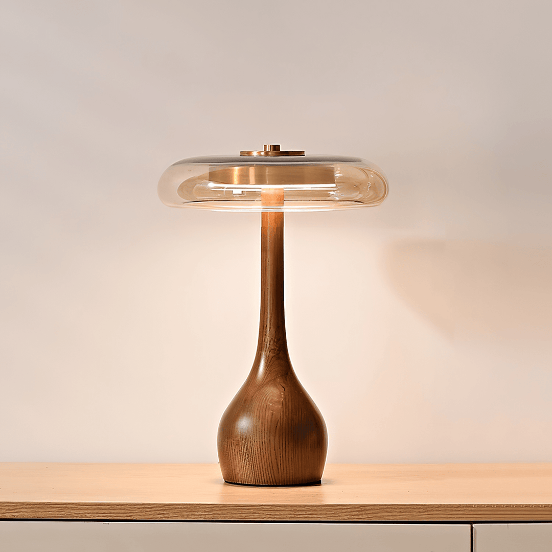Lámpara de mesa minimalista, estilo retro. Ideal para iluminación decorativa y luz ambiental en oficinas y dormitorios.