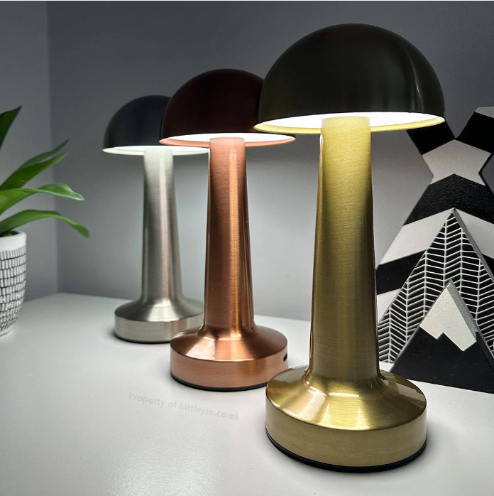 Lámpara de mesa LED táctil, regulable e inalámbrica. Perfecta para lectura o ambiente de mesita.