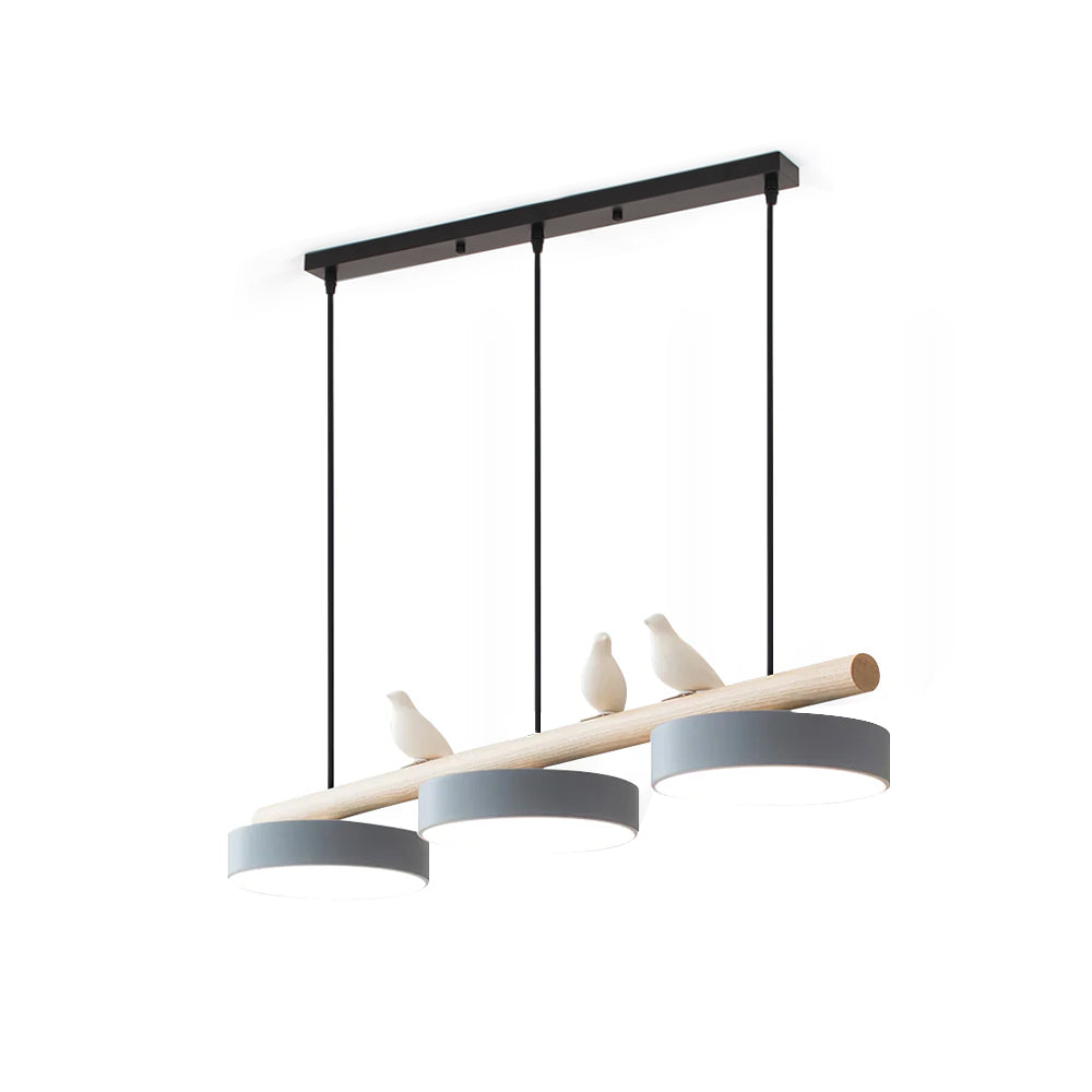 Luz colgante LED estilo escandinavo con forma de pájaro, iluminación interior artística.