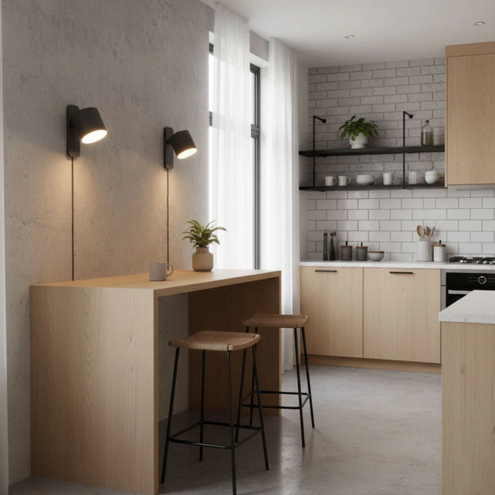 Luz de pared direccional para lectura, diseño moderno y brazo pivotante, complemento ideal para tu hogar.