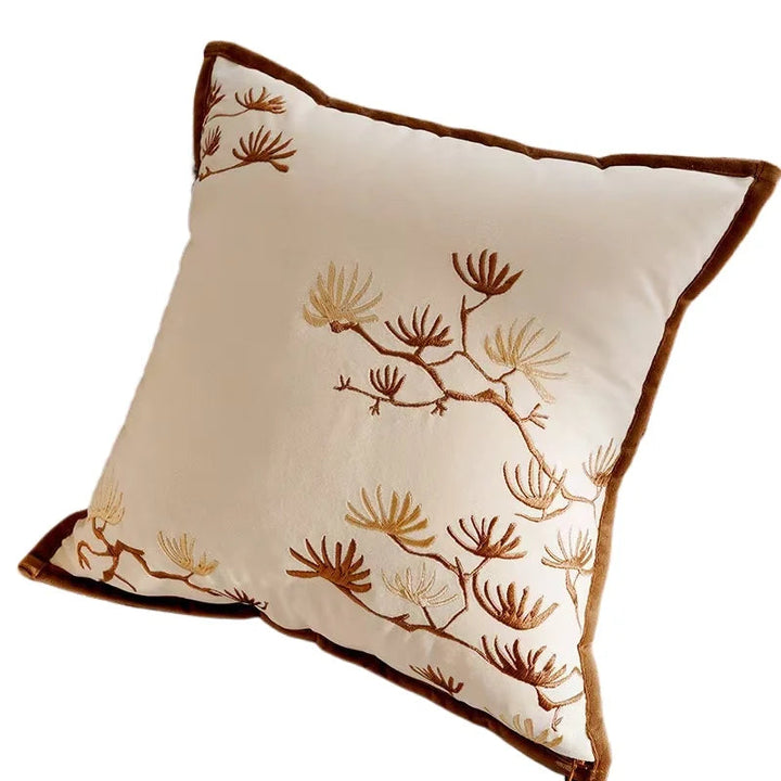 Cojín decorativo escandinavo 45x45cm, textura tufted y patrón geométrico.