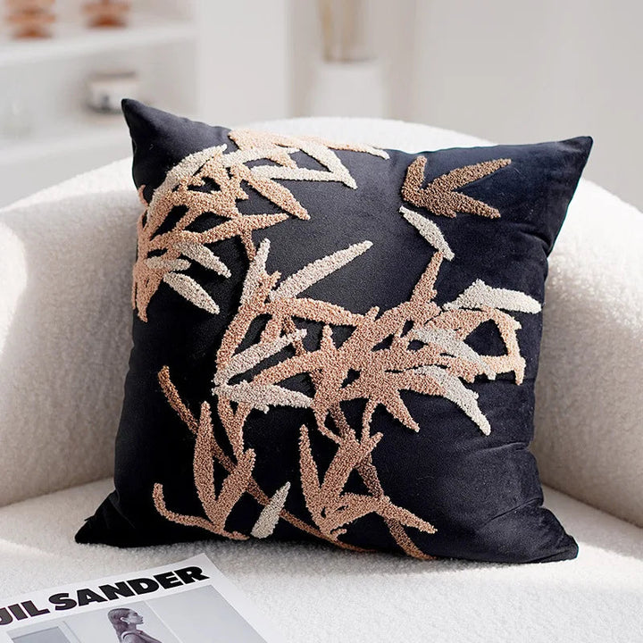 Funda cojín escandinava geométrica, textura tufted para confort en tu salón.