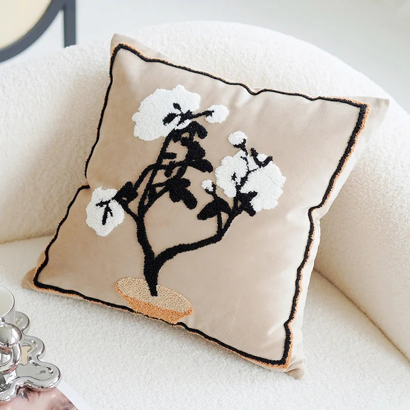Texturizada funda cojín geométrica 45x45cm, decoración hogar estilo nórdico.