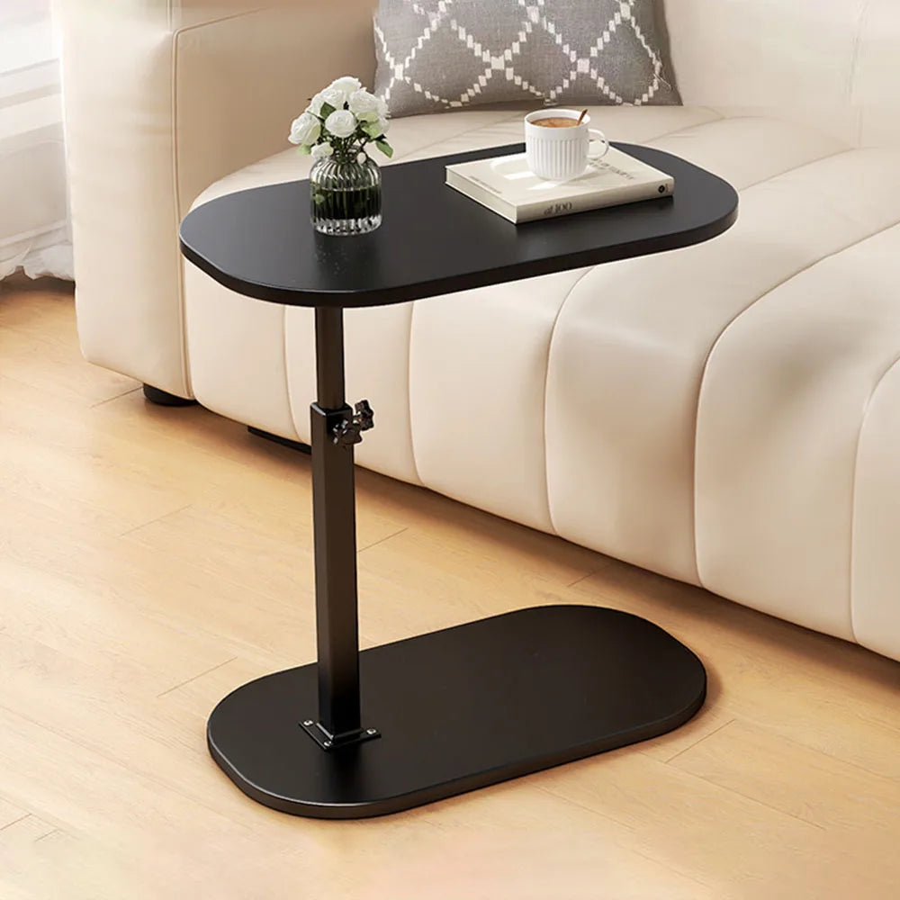 Mesa auxiliar moderna para portátil, altura ajustable. Solución compacta y elegante para trabajar o comer.