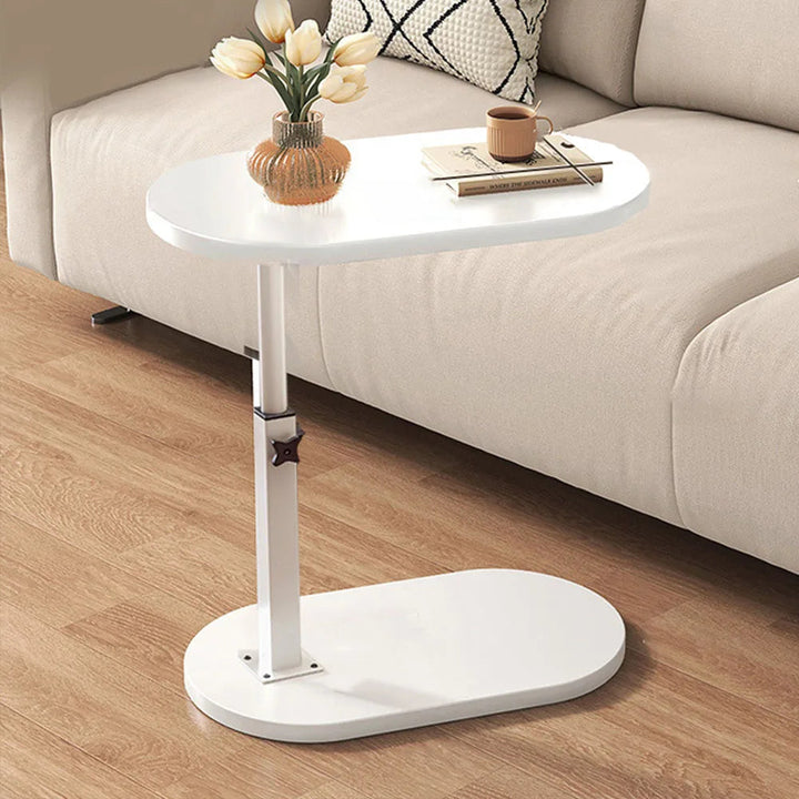 Mesa portátil con diseño C, ideal como escritorio auxiliar junto al sofá o la cama, práctica y ajustable.