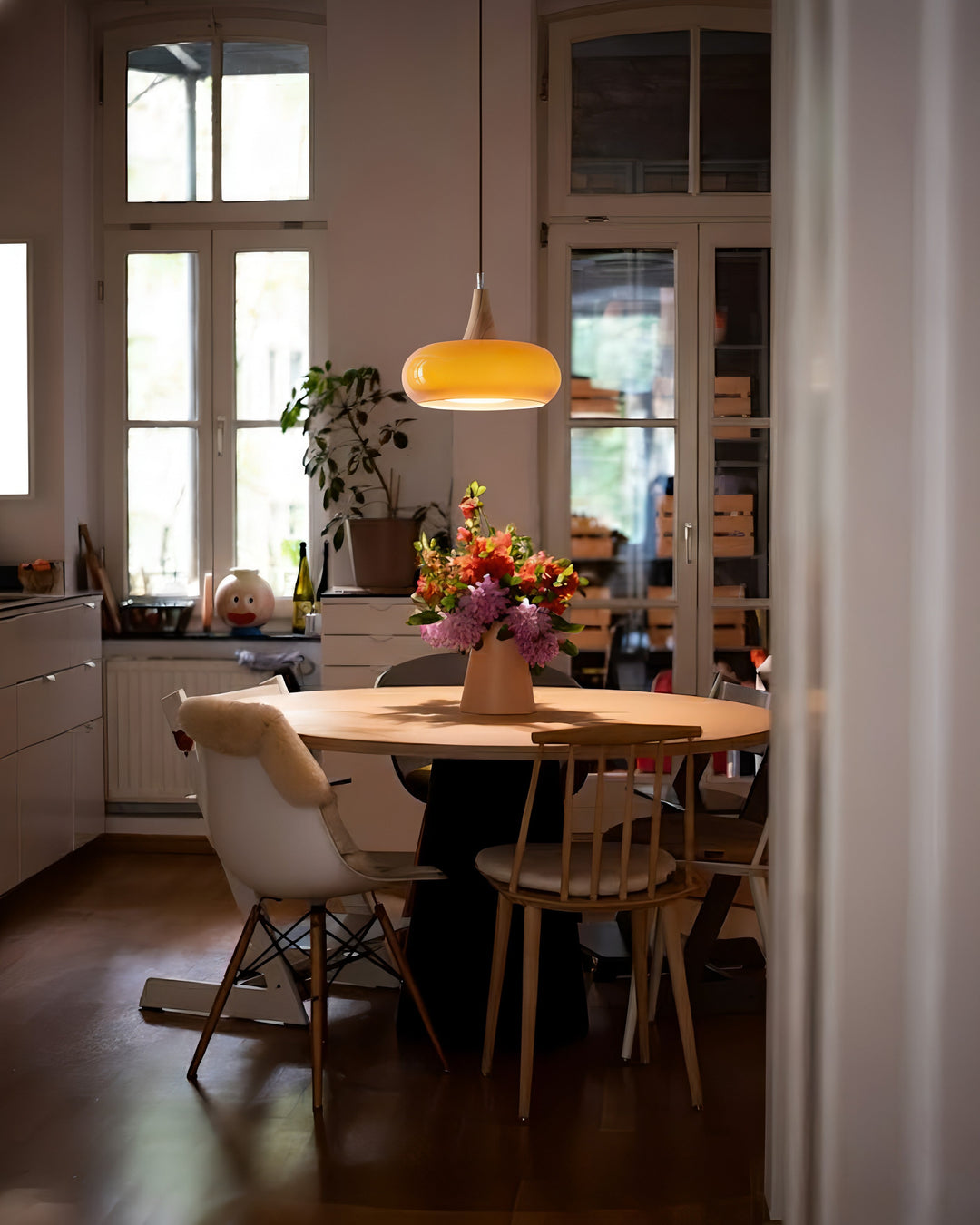 Diseño escandinavo: lámpara colgante de techo para cocina o comedor.