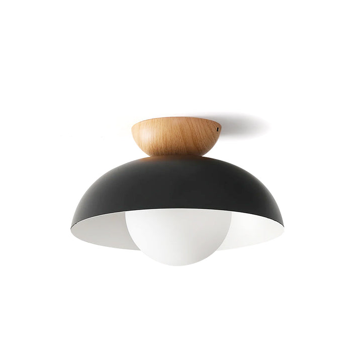 Iluminación de techo escandinava, lámpara redonda de metal y vidrio, luz ambiental y decoración.