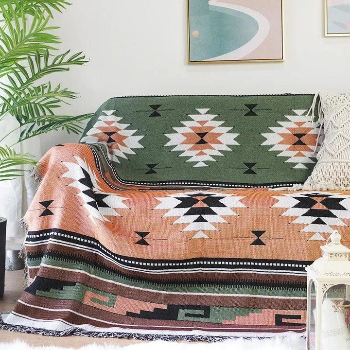 Manta decorativa vibrante para el hogar, mezcla suave de poliéster y algodón para sofá y cama.
