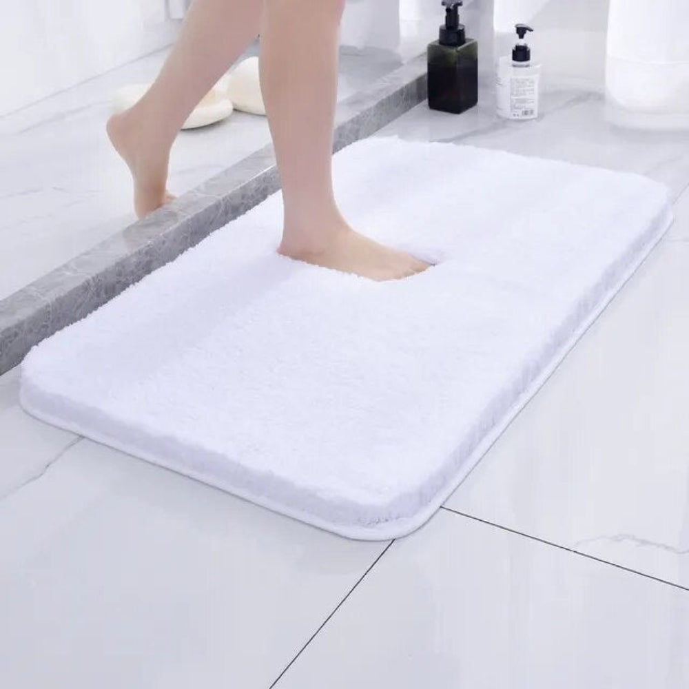 Alfombra de baño lavable a máquina de microfibra y piel sintética, suave, absorbente y duradera.