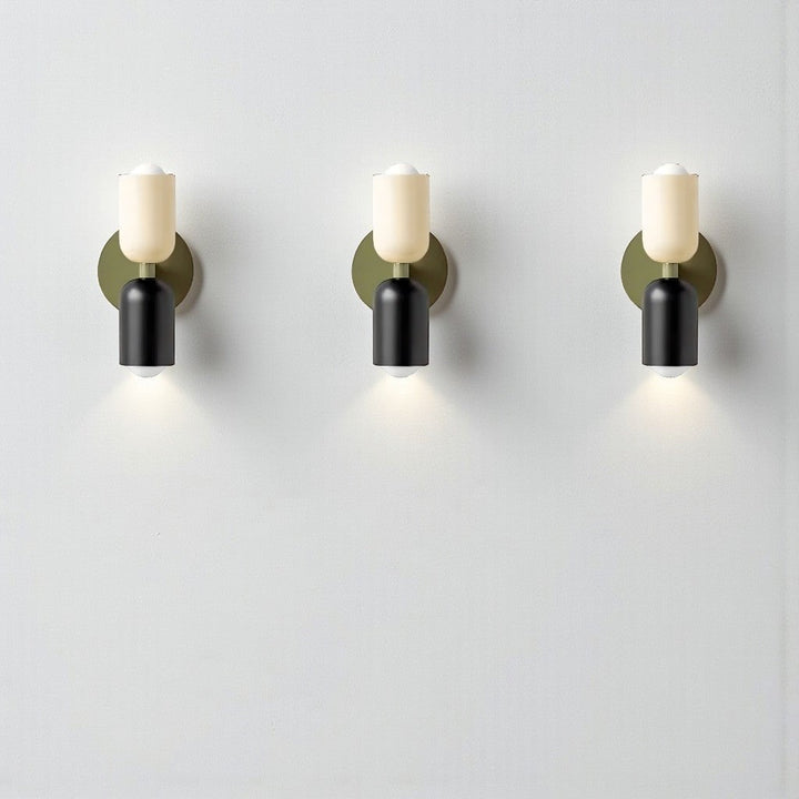 Decoración moderna con lámpara de pared doble, luz ambiental LED, estilo nórdico elegante.