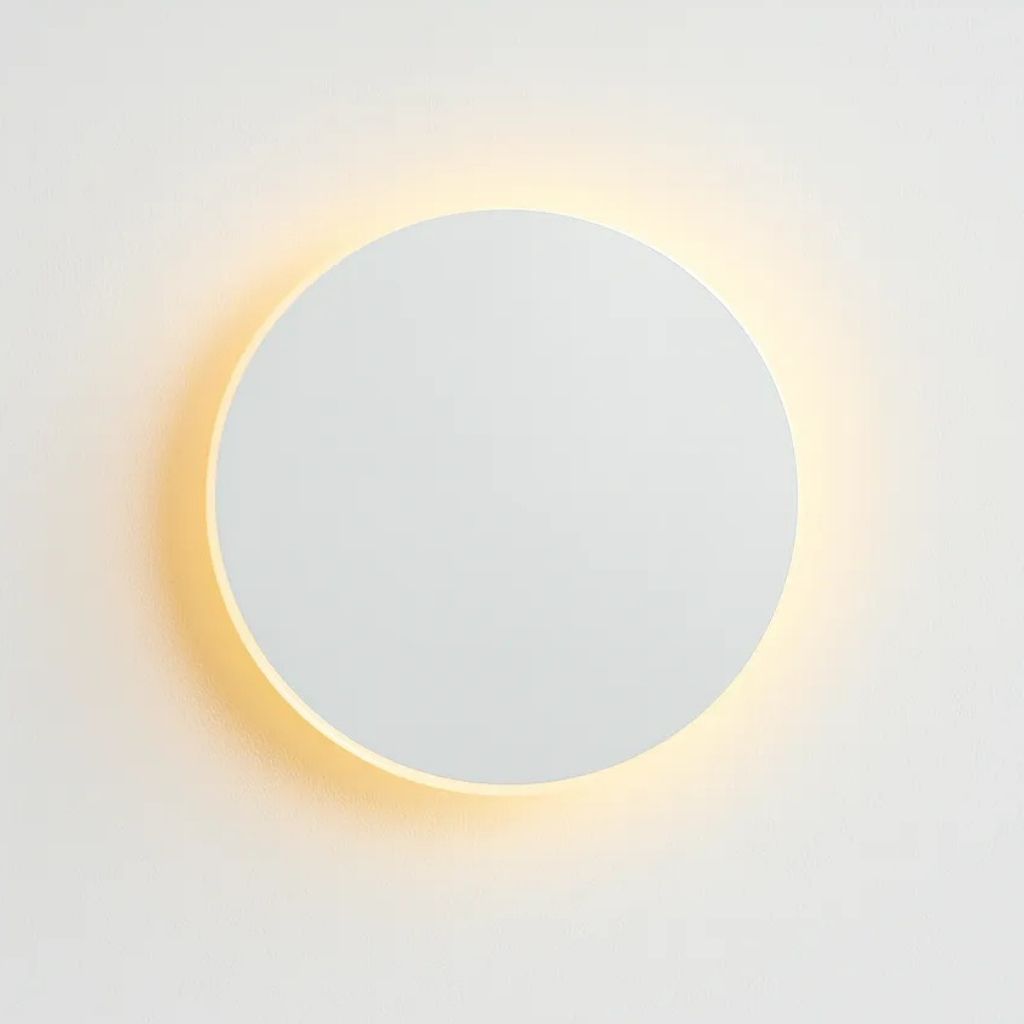 Decora tu hogar con este aplique de pared LED redondo. Lámpara moderna con retroiluminación.