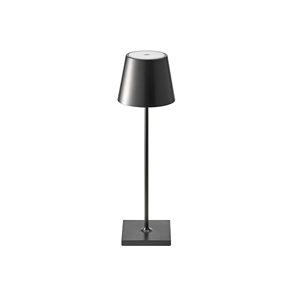 Lámpara de mesa LED recargable, diseño elegante y compacto, luz ambiental para decoración moderna.