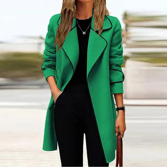 Chaqueta larga CAMILA para mujer, abrigo elegante y de tendencia, estilo clásico para moda invierno.