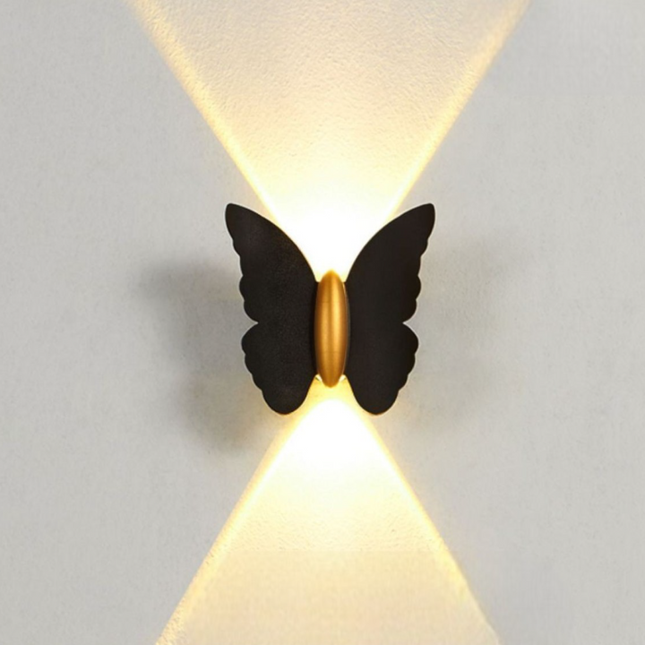 Lámpara LED de pared exterior "Mariposa", luz cálida para jardín y patio, estilo contemporáneo.