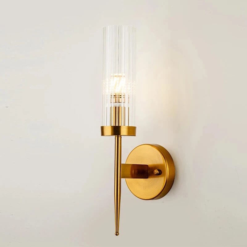Aplique de pared moderno con vidrio esférico, iluminación ambiente para salones y decoración contemporánea.
