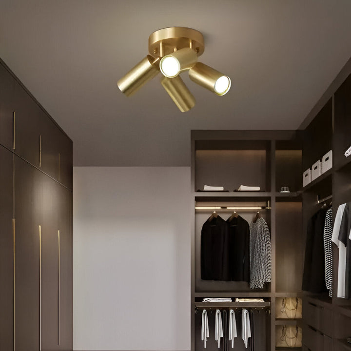 Luminaria de techo LED de latón para decoración de hogar, estilo contemporáneo, aporta luz cálida.