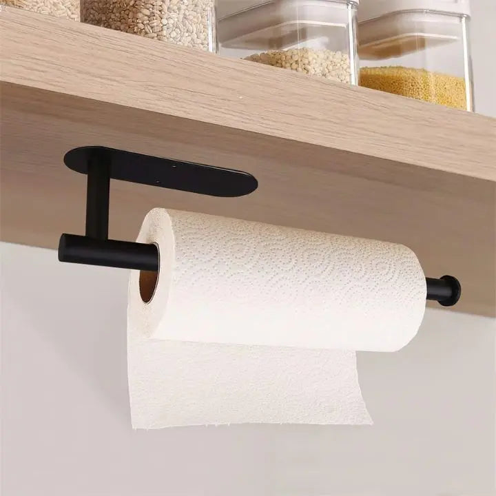Soporte de papel de cocina de pared, acero inoxidable. Instalación sin taladrar para ahorrar espacio en la cocina.