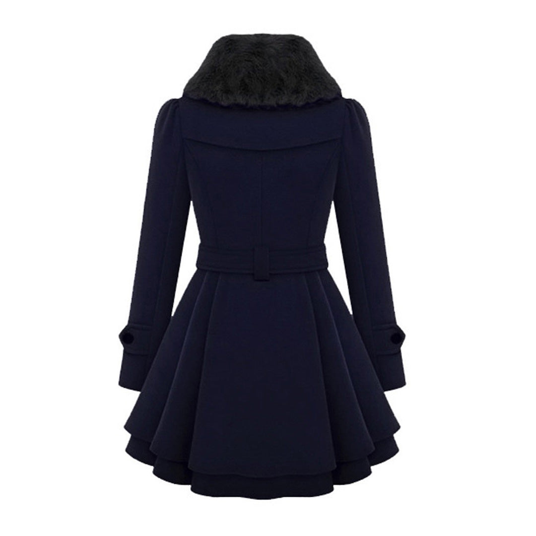 Abrigo largo cálido de invierno para mujer, con estilo y confort para los días fríos.