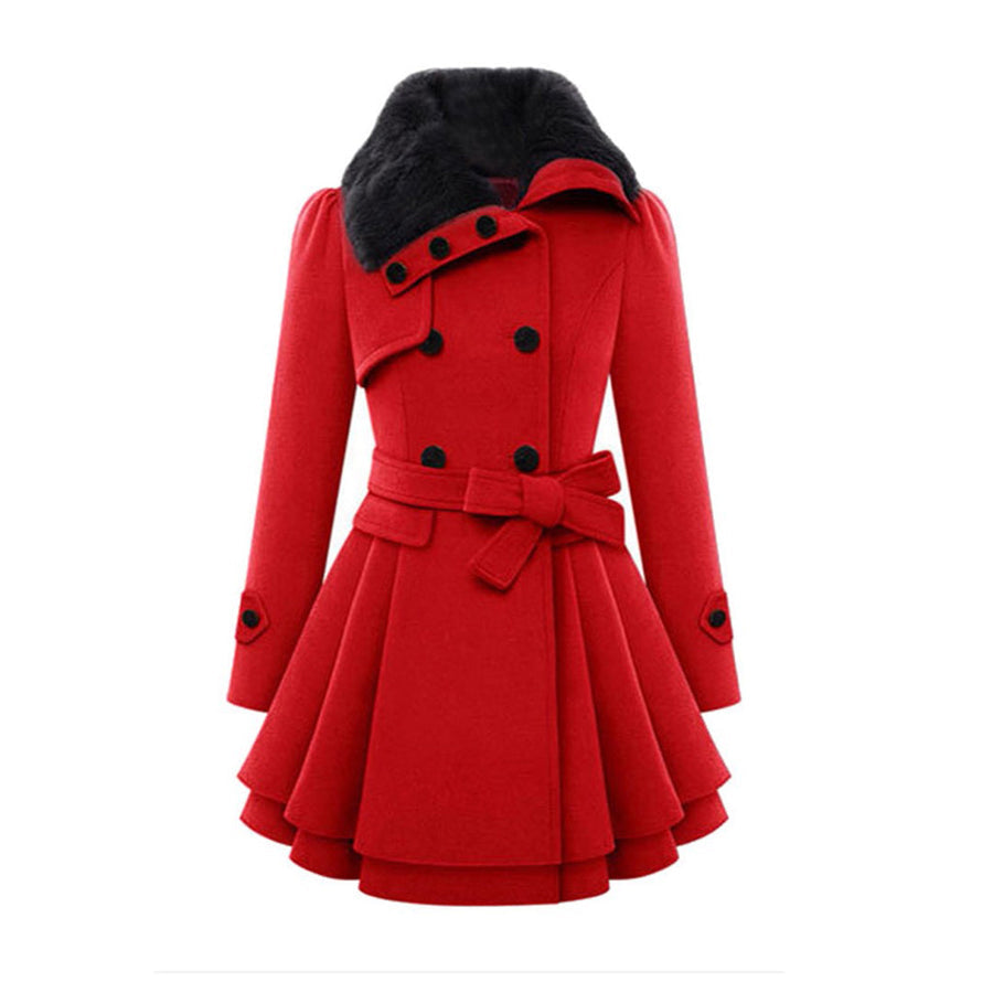 Abrigo de invierno para mujer, largo y cálido, ideal para días fríos. Moda elegante.