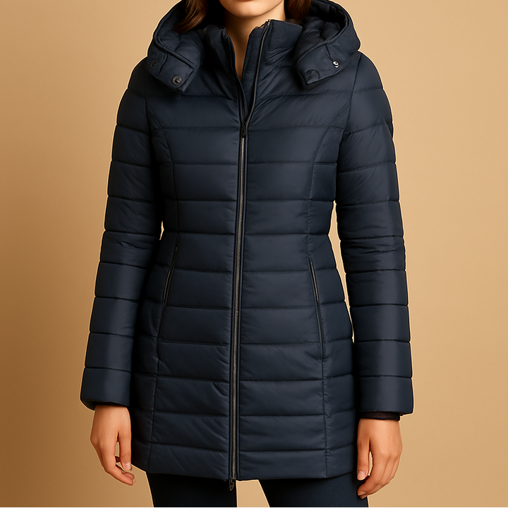 Chaqueta acolchada de mujer para invierno, ligera y cálida. Ideal como abrigo confortable para el frío.