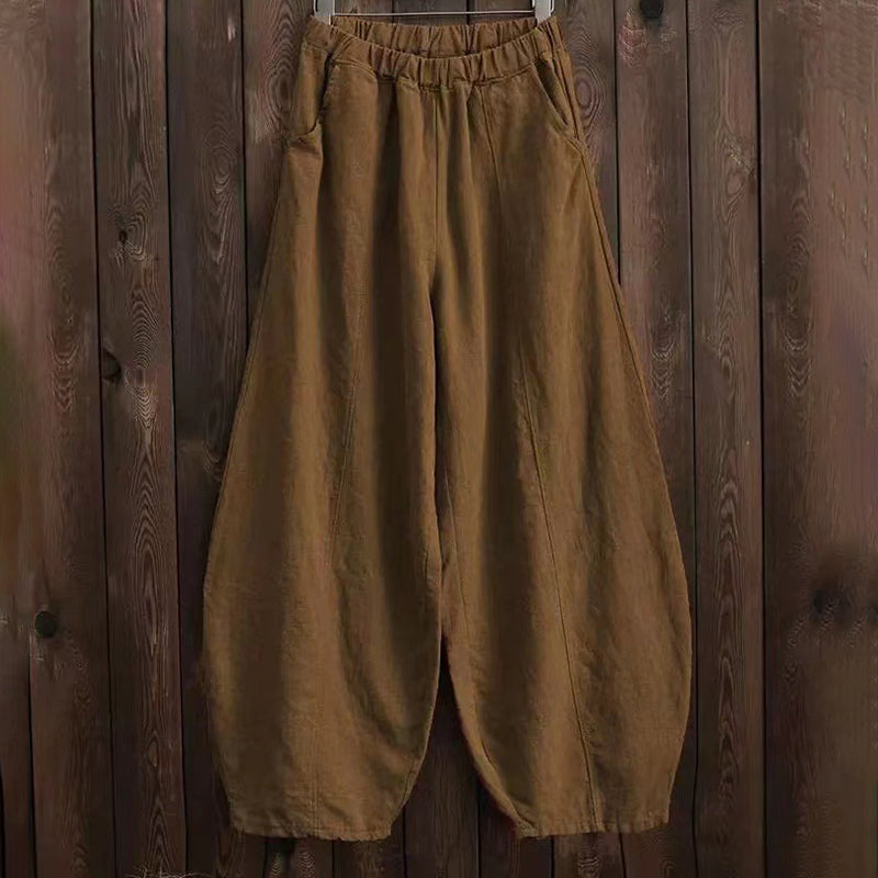 Pantalón de algodón suave para mujer, pierna recta, estilo casual y ligero.