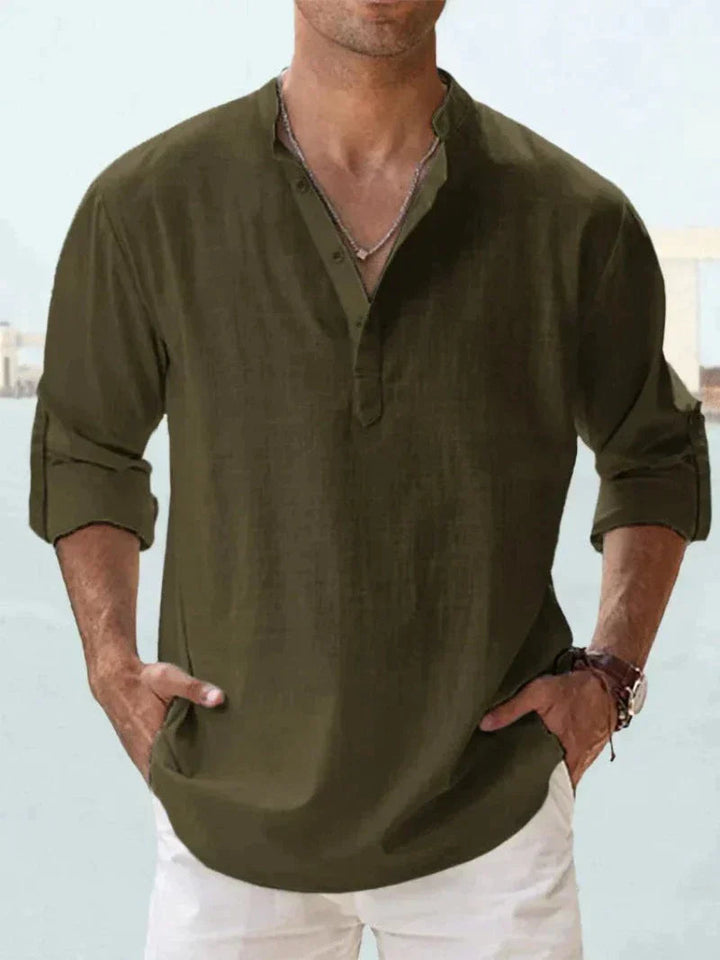 Camisa de hombre versátil para moda casual de verano, estilo relajado y frescura óptima.