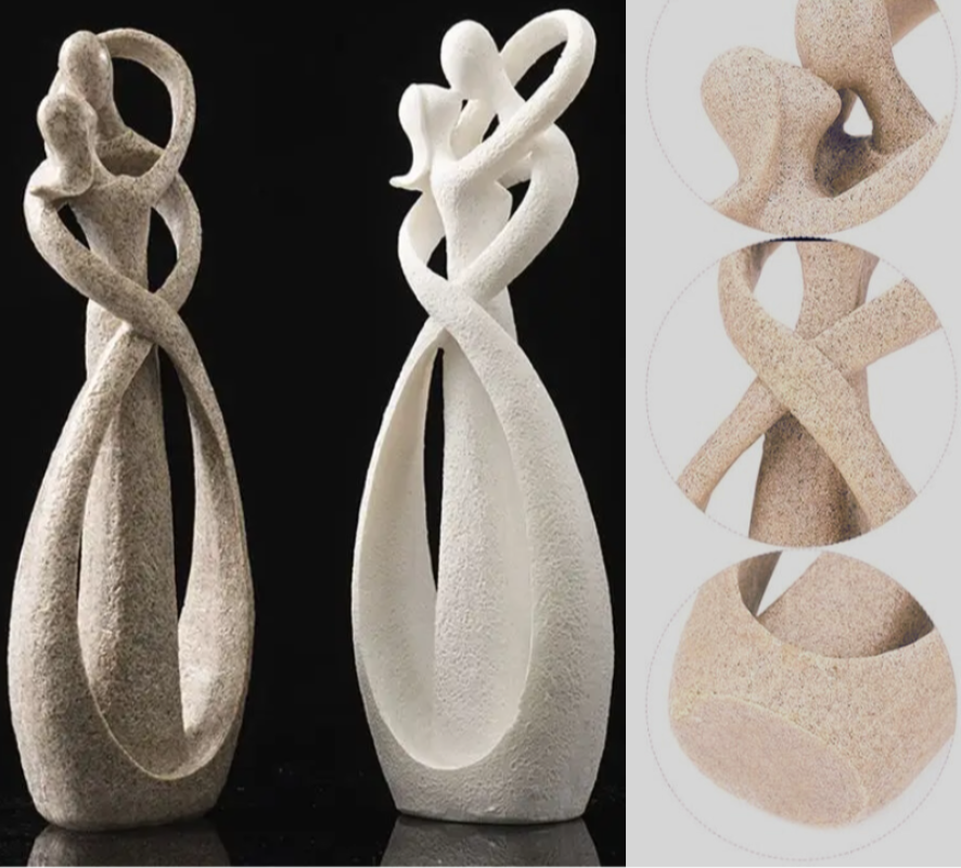 Escultura de arte abstracto con formas humanas. Decoración moderna y sofisticada para cualquier rincón del hogar o como regalo.