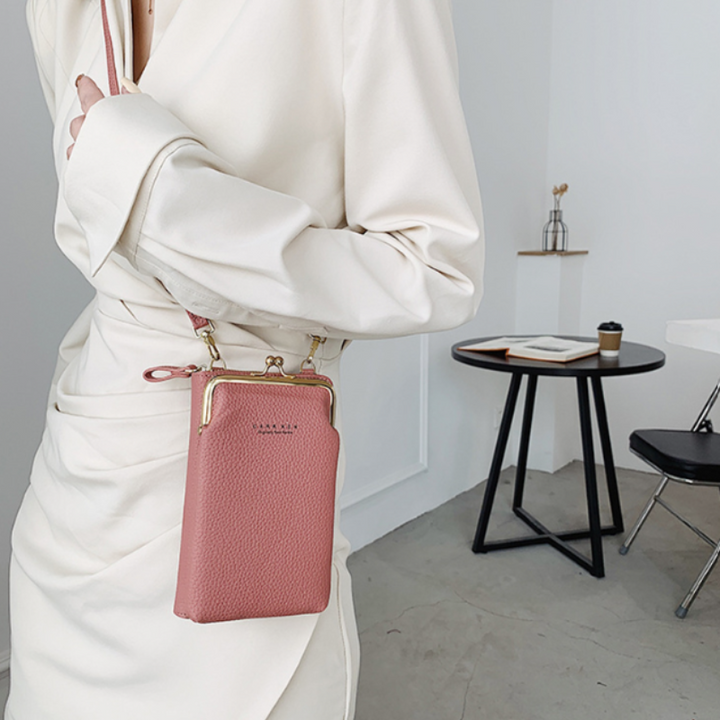 Elegante bolso bandolera pequeño para móvil, diseño casual para mujer con correa ajustable, estilo y comodidad.
