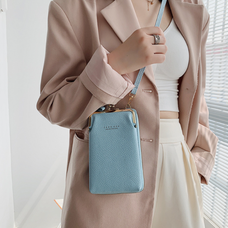 Bolso móvil bandolera de mujer, pequeño y ligero, con correa ajustable, accesorio esencial para moda casual.
