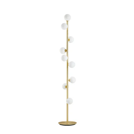 Lámpara de pie Celestina. Luz LED esférica, diseño contemporáneo nórdico para decoración del hogar.