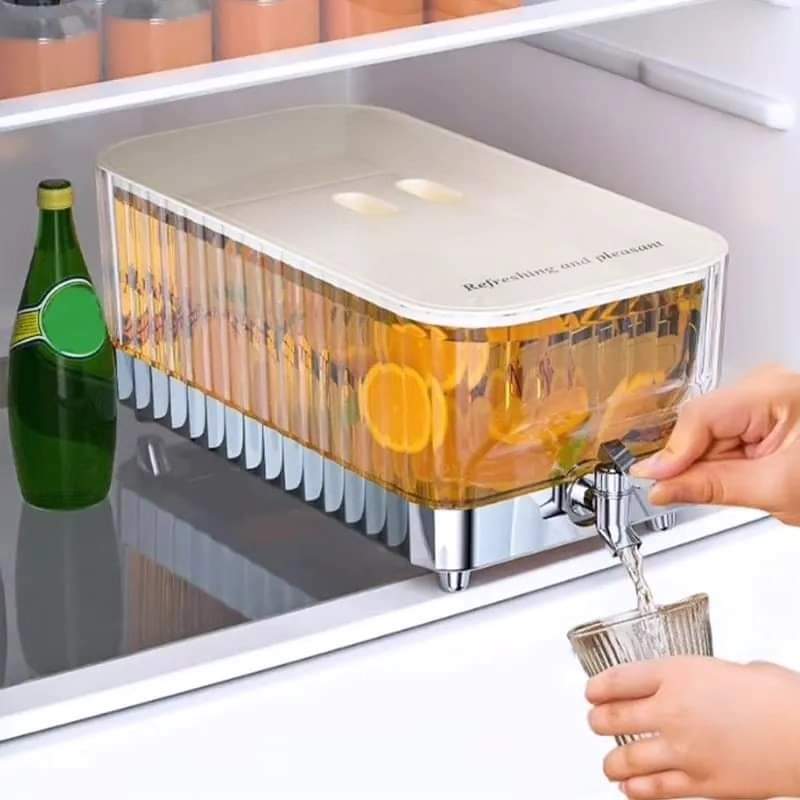 Dispensador de bebidas de vidrio transparente con grifo, perfecto para fiestas, hogar y reuniones. Sirve jugos y agua fría.