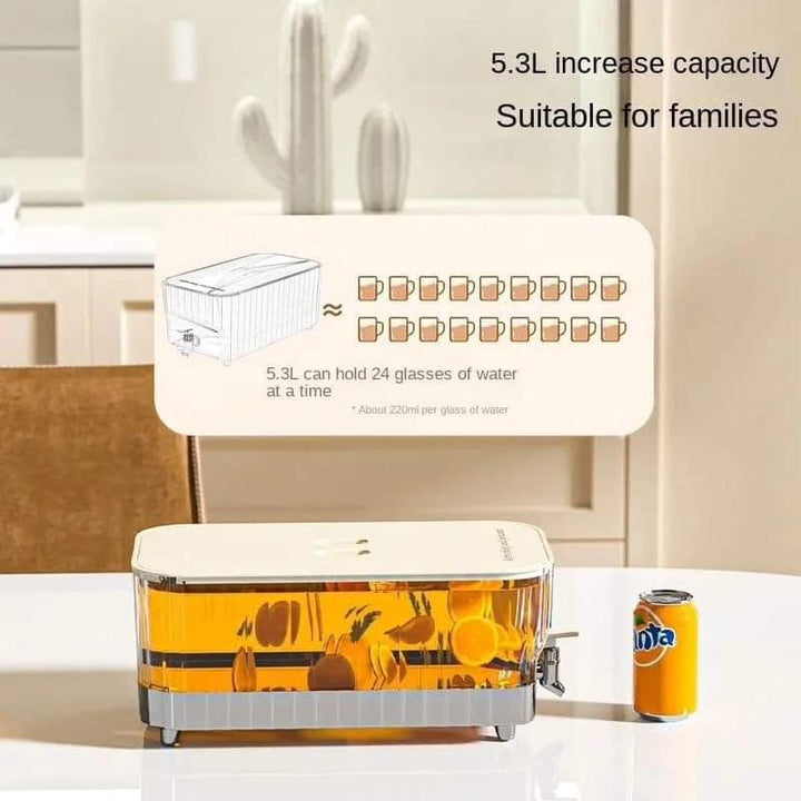 Dispensador de bebidas de vidrio duradero para fiesta, hogar y uso en cocina. Con grifo, fácil de usar para cualquier bebida fría.